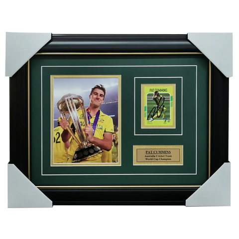 Pat Cummins Signed Australia Cricket Collage Framed - 7036