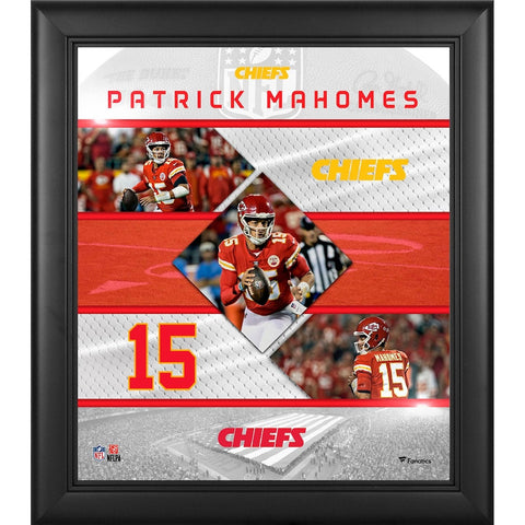 Patrick Mahomes Kansas City Chiefs NFL Framed 15" x 17" Stitched Stars Collage Framed - 5853