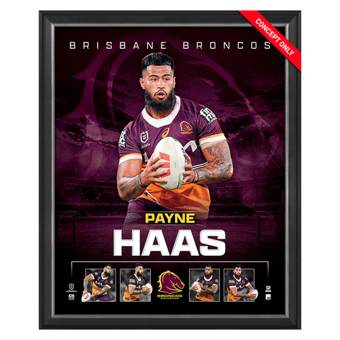 Payne Haas Brisbane Broncos Official NRL Player Print Framed - 5501