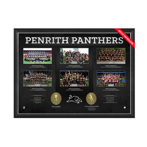 Penrith Panthers 2024 The Historical Series Official NRL Montage Print Framed - 7307