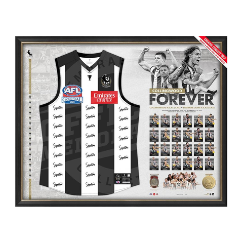 Pre-order Collingwood 2023 AFL Premiers Team Signed Guernsey Framed - 5611