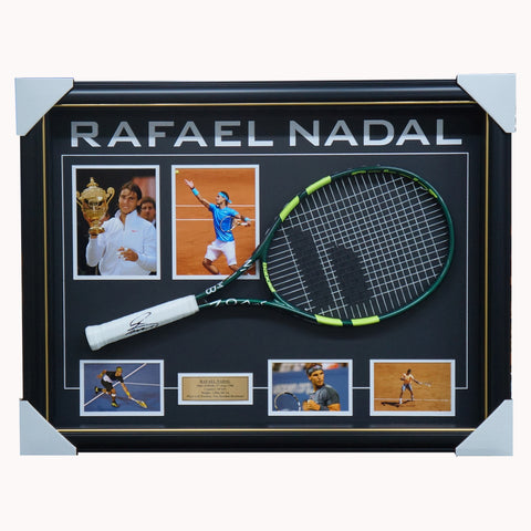 Rafael Nadal Grand Slam Champion Signed Tennis Racket With Photos Framed + Coa - 2655