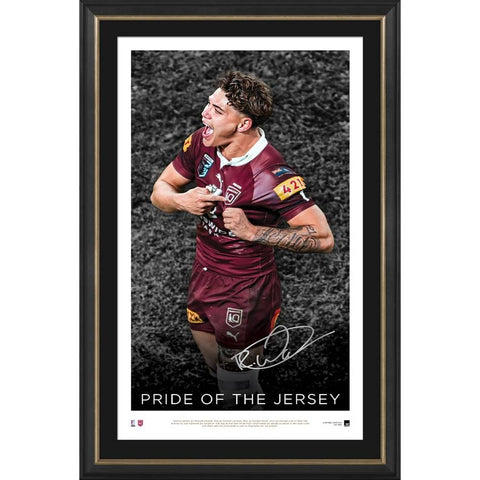 Reece Walsh Signed Official Queensland Maroons Icon Series Framed - 5535
