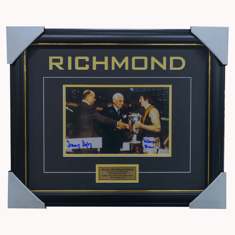 Richmond 1974 VFL Premiers Dual Signed Photo Tommy Hafey & Royce Hart Framed - 7373