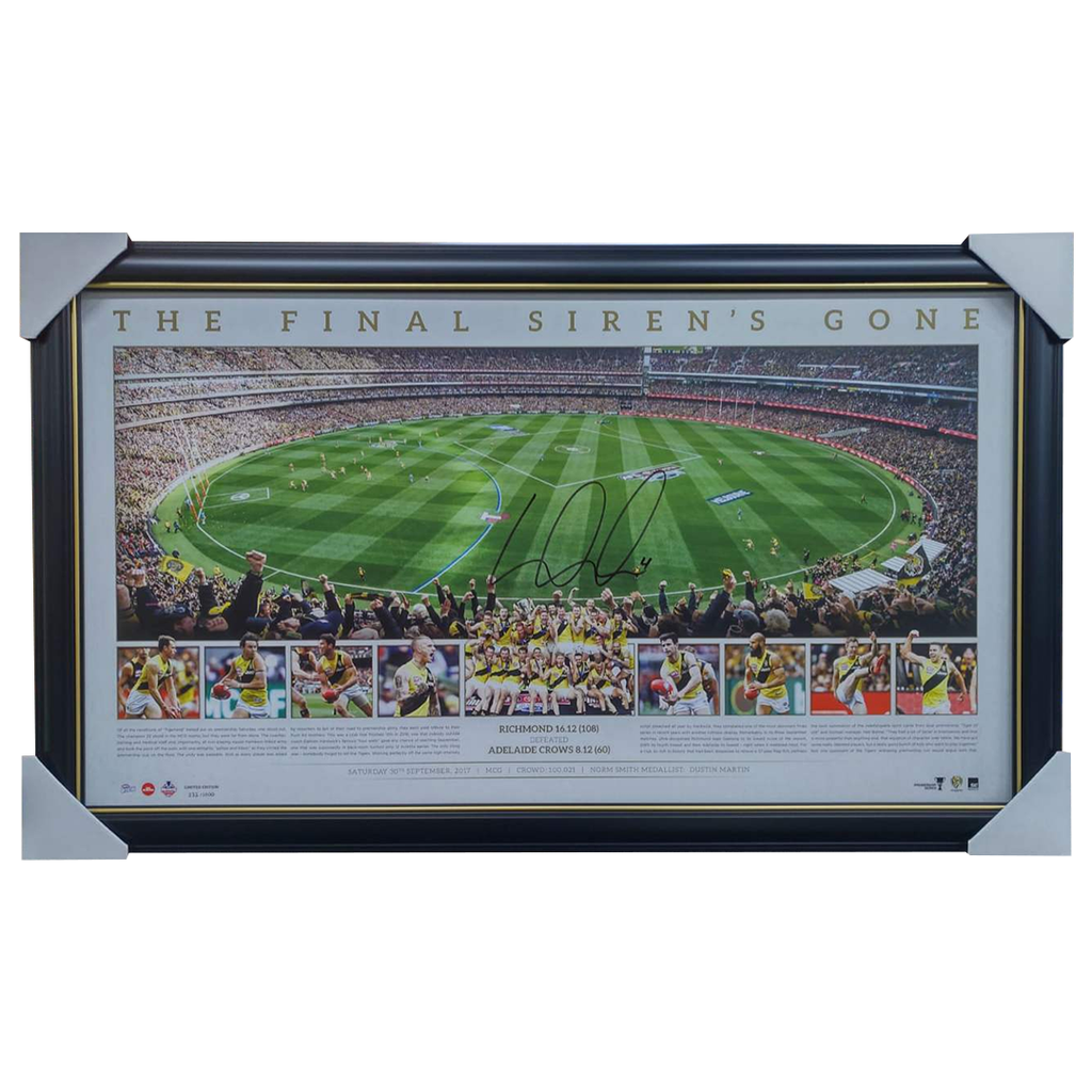 Richmond 2017 AFL Premiers Official Panoramic Print Framed Signed Dustin Martin - 7314