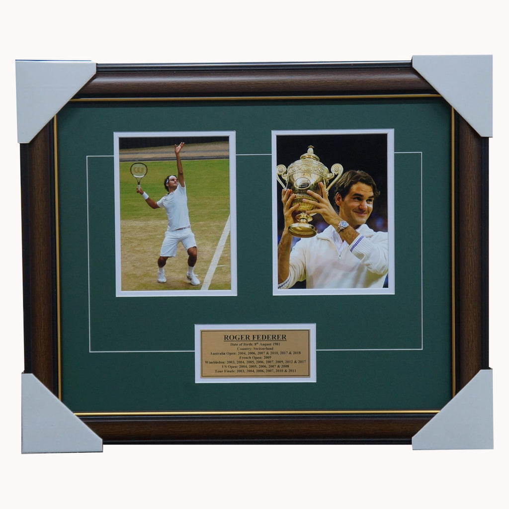 Roger Federer Wimbeldon Champion Photo Collage Framed - 3199
