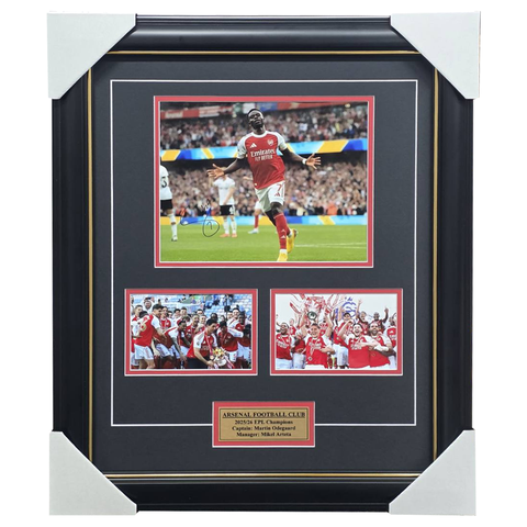 Saka Signed Arsenal EPL Champions Collage Framed - 7558