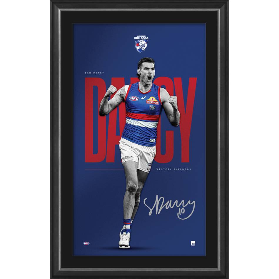 Sam Darcy Western Bulldogs Signed Official AFL Vertiramic Print Framed - 7406
