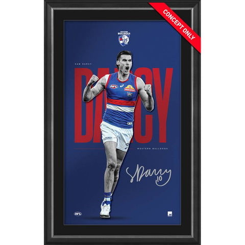 Sam Darcy Western Bulldogs Signed Official AFL Vertiramic Print Framed - 7406