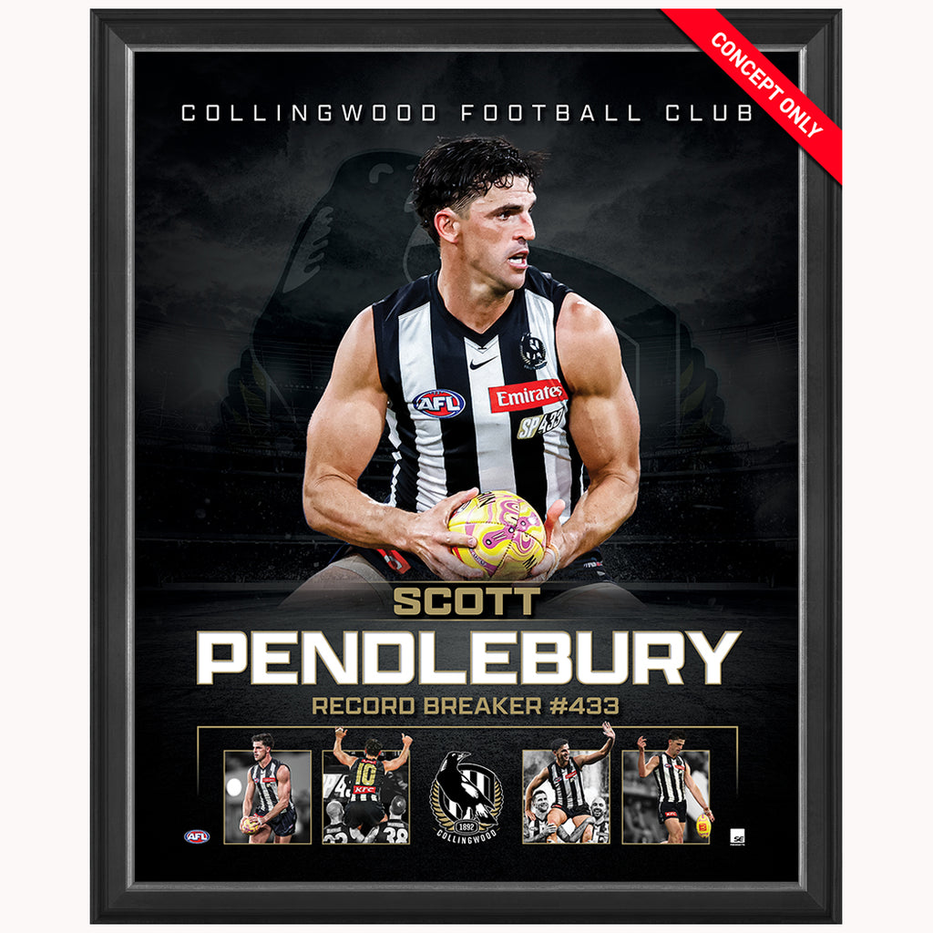 Scott Pendlebury Collingwood Record Breaking 433 Games Official AFL Player Print Framed - 7535