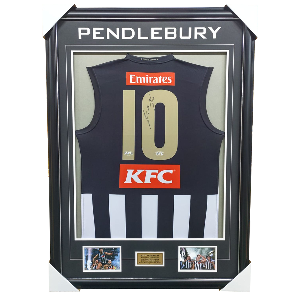 Scott Pendlebury Signed 433 Game Record Gold #10 AFL Jumper Framed - 7586