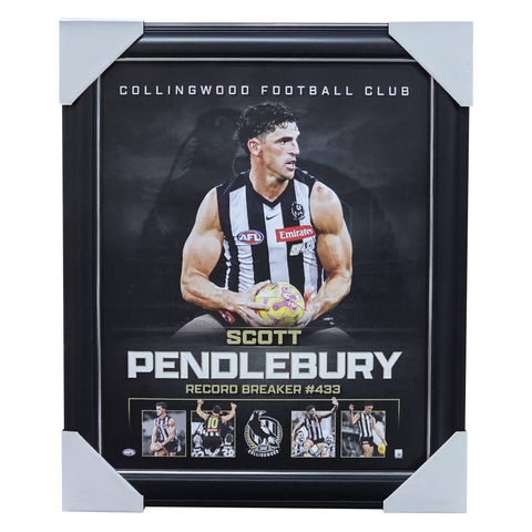 Scott Pendlebury Collingwood Record Breaking 433 Games Official AFL Player Print Framed - 7535