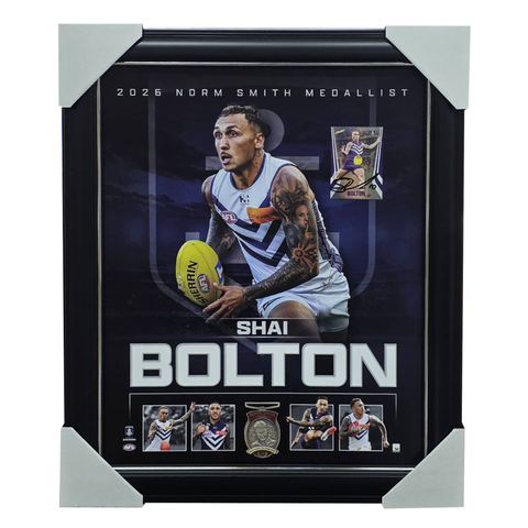 Shai Bolton Fremantle Official Licensed AFL Print Framed + Signed Card - 7699