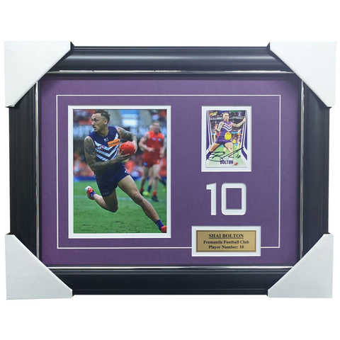 Shai Bolton Fremantle Signed Card Collage Framed - 7530