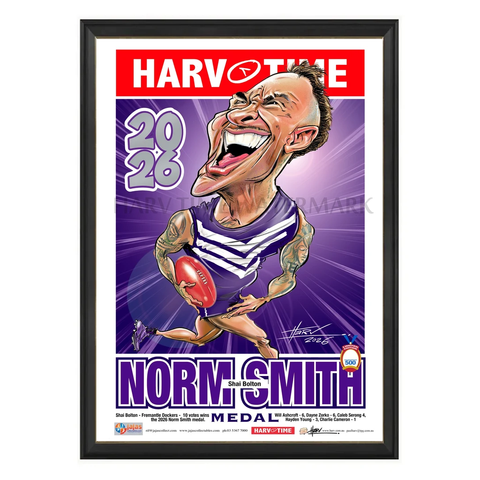 Shai Bolton, 2026 Norm Smith Medal Poster, Harv Time Framed - 7646