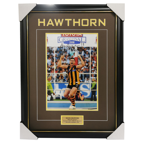 Shane Crawford Hawthorn Signed Photo Framed 2008 Premiers - 5187