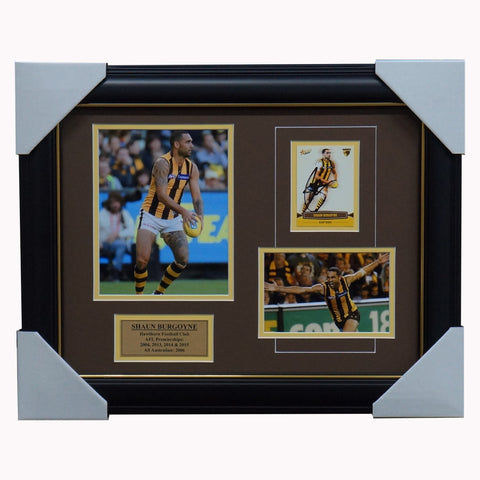 Shaun Burgoyne Hawthorn Photo Collage Framed AFL Premiers + Signed Card - 5881