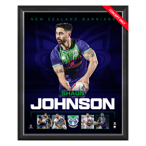 Shaun Johnson New Zealand Warriors Official NRL Player Print Framed - 5953