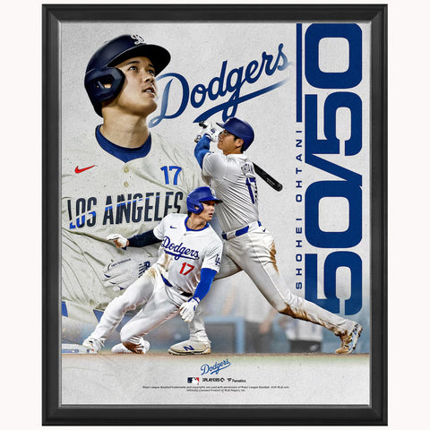 Shohei Ohtani Los Angeles Dodgers 50/50 Club Season Record Collage Frame - 7050