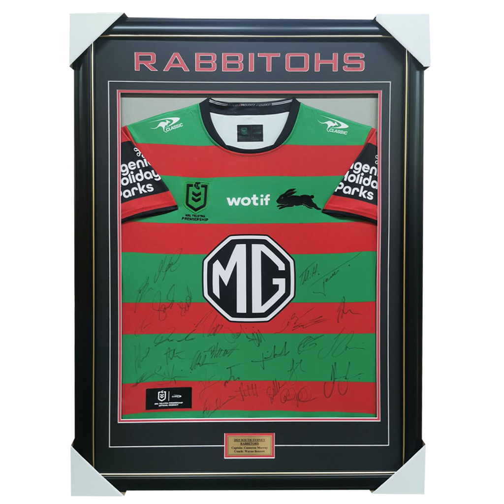 South Sydney Rabbitohs Football Club 2025 NRL Official Team Signed Guernsey - 7103