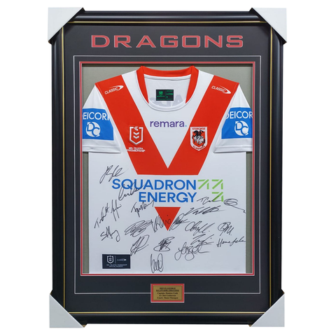 St George Illawarra Dragons 2025 Team Signed Jersey Framed - 7148