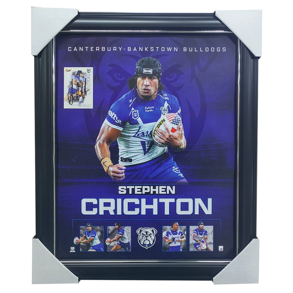Stephen Crichton Canterbury Bulldogs Official NRL Player Print Framed + Signed Card - 7528