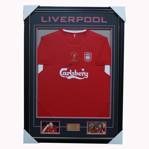 Steven Gerrard Signed Liverpool 2005 Champions League Jersey Framed Private Signing - 2659