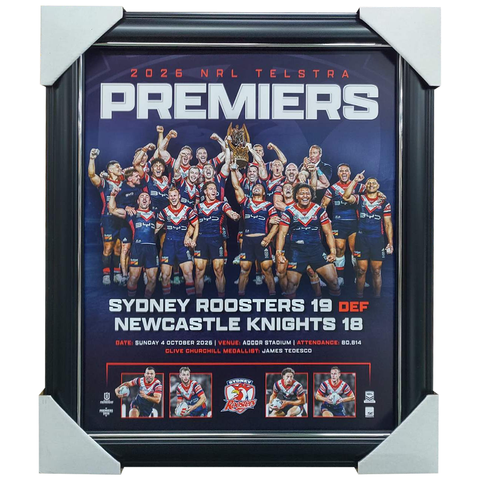 Sydney Roosters 2026 NRL Premiers Official Sportsprint Framed - 7674