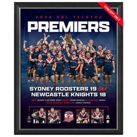 Sydney Roosters 2026 NRL Premiers Official Sportsprint Framed - 7674