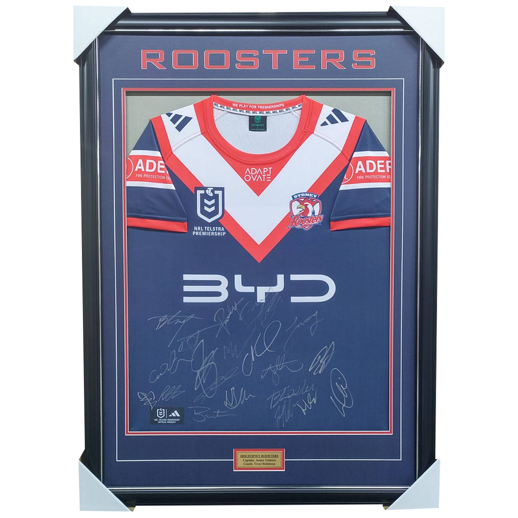 Sydney Roosters 2026 Team Signed Jersey Framed - 7483