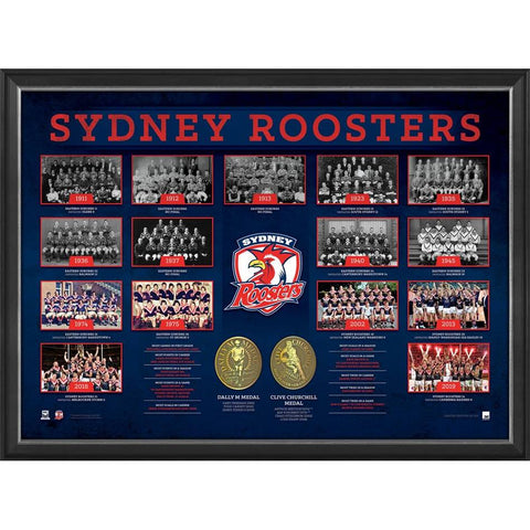 Sydney Roosters The Historical Series Official NRL Montage Print Framed 2019 Premiers - 5841