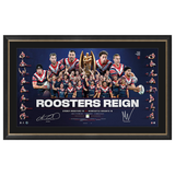 Sydney Roosters 2026 NRL Premiers Dual Signed Tedesco & Nawaqanitawase Official Lithograph Framed - 7665