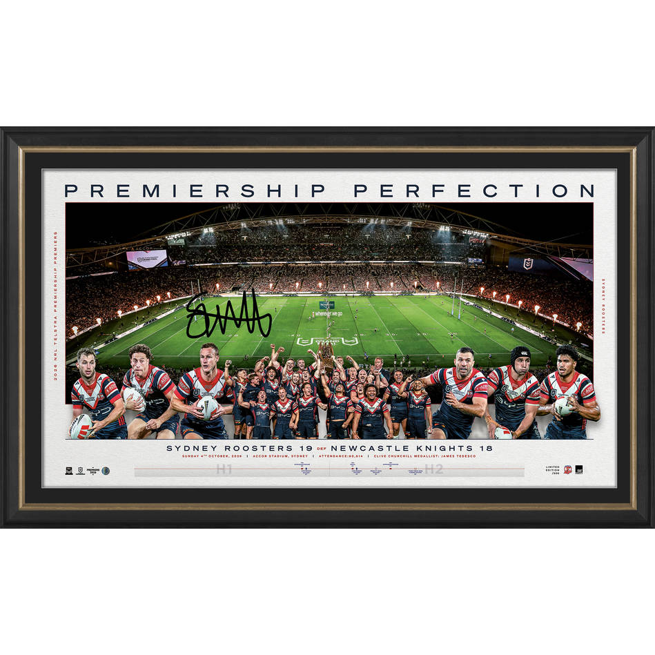 Sydney Roosters 2026 NRL Premiers Official Signed Sam Walker Panoramic Framed - 7668