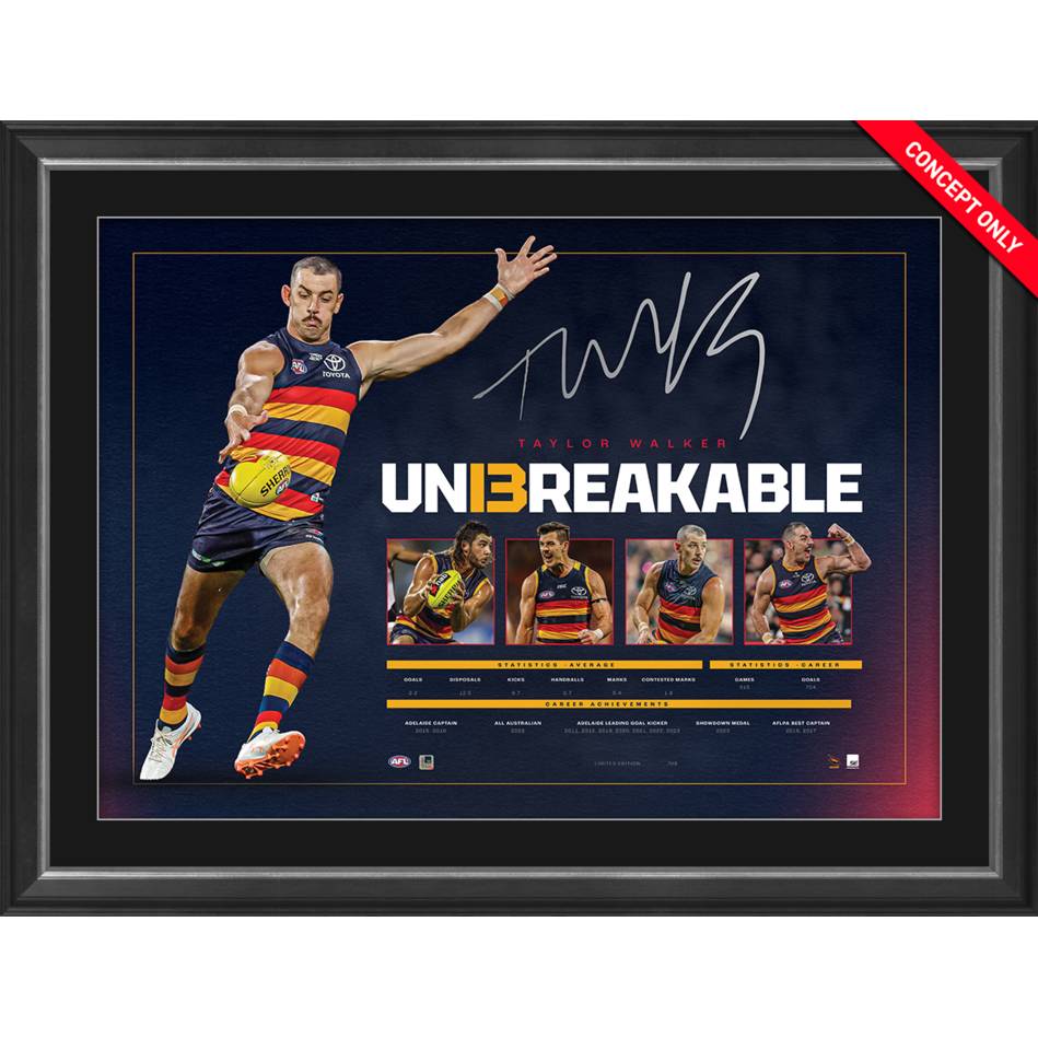 Taylor Walker Signed Adelaide Crows Retirement Lithograph Framed - 7599