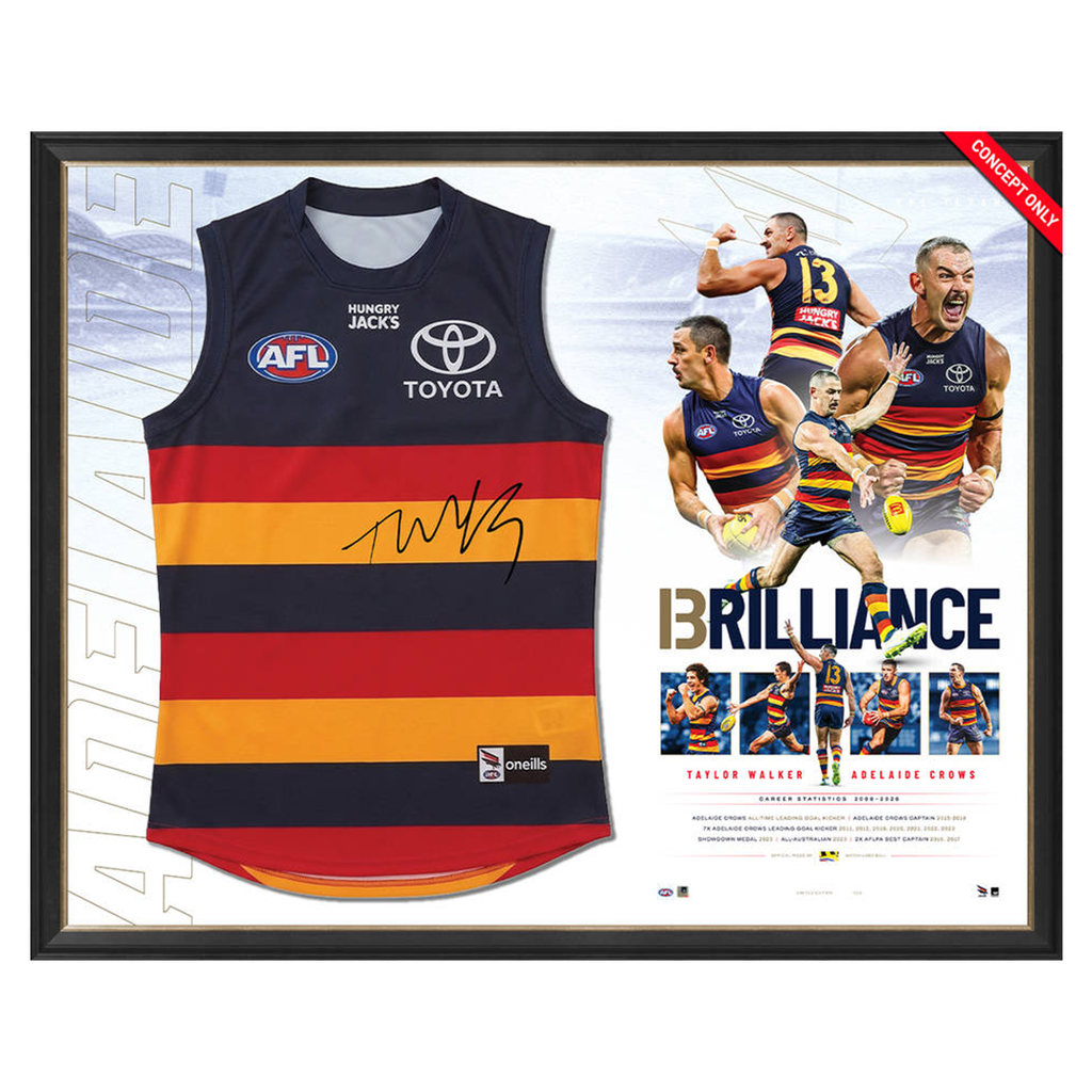 Taylor Walker Signed Retirement Guernsey Display Framed - 7602