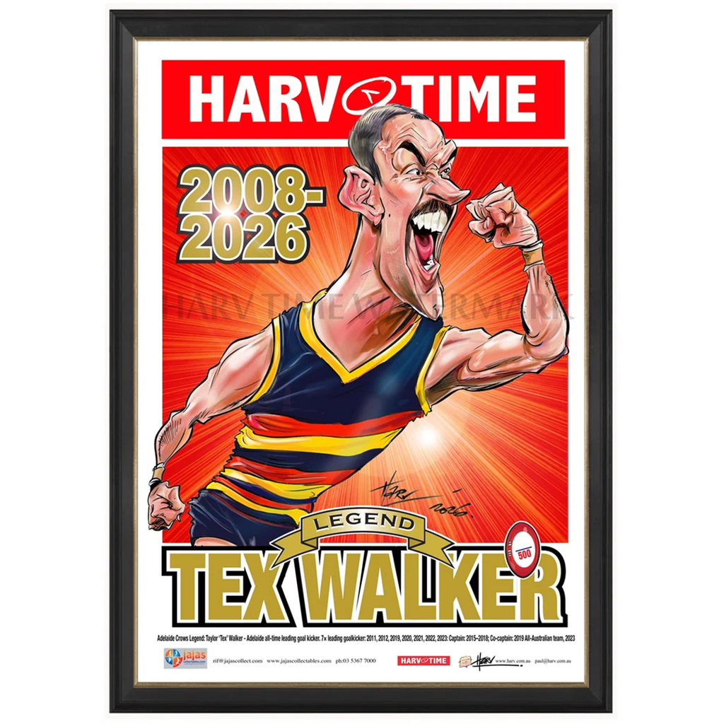 Taylor 'Tex' Walker, Legend, Harv Time Print Framed - 7616