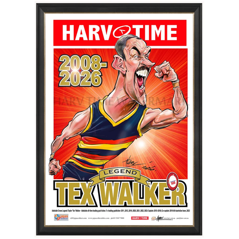 Taylor 'Tex' Walker, Legend, Harv Time Print Framed - 7616