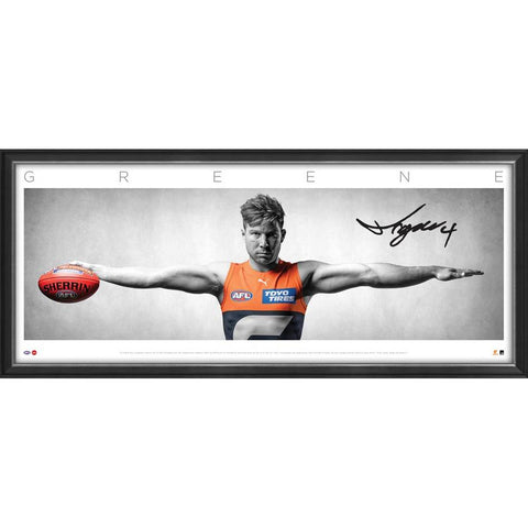 Toby Greene Signed Greater Western Sydney Full Size Wings Official AFL Print Framed - 5888