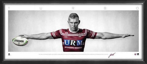 Tom Trbojevic ‘TURBO’ Official NRL Manly Sea Eagles Mini Wings Framed - 5513