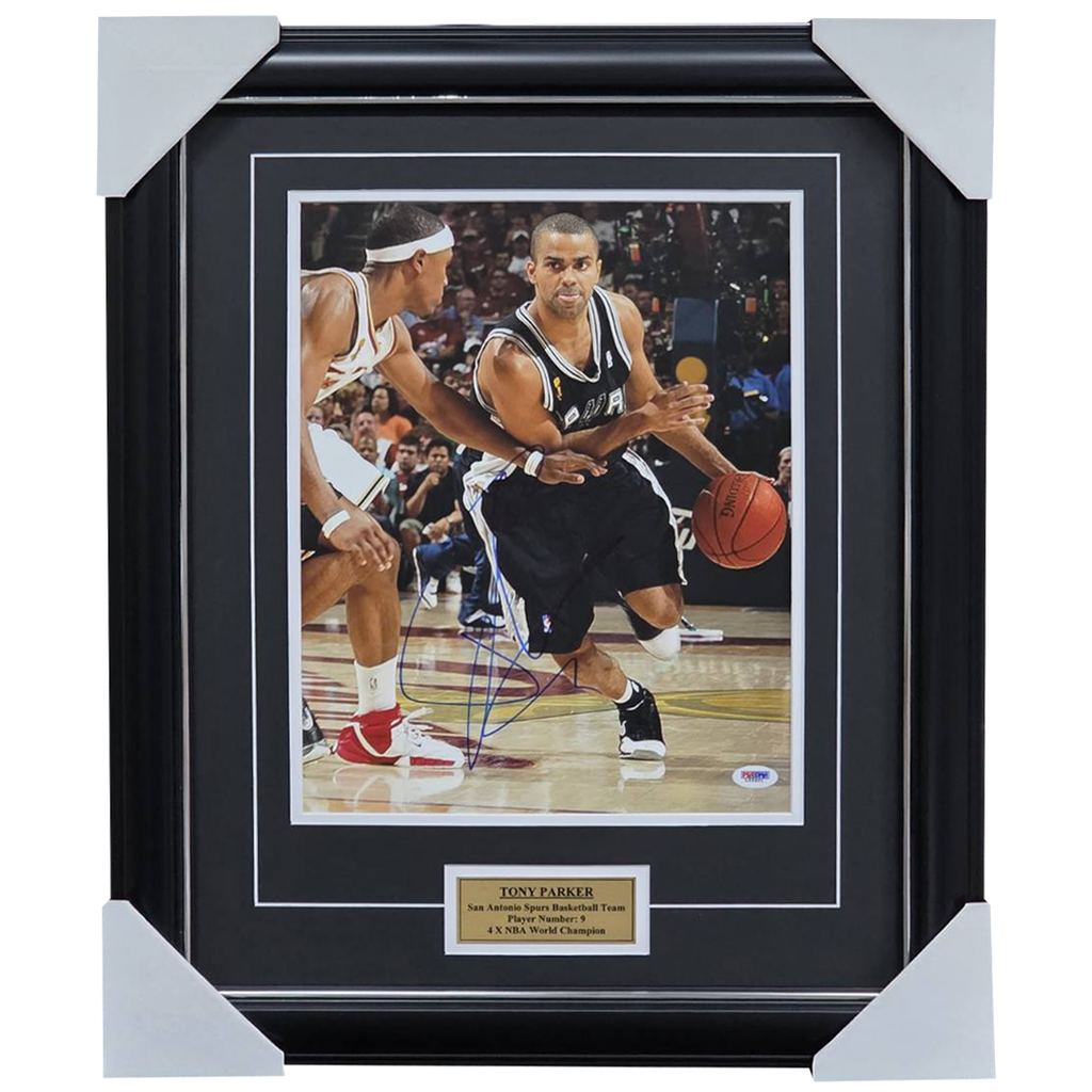 Tony Parker Signed San Antonio Spurs NBA Champion PSA Authenticated Frame - 7429