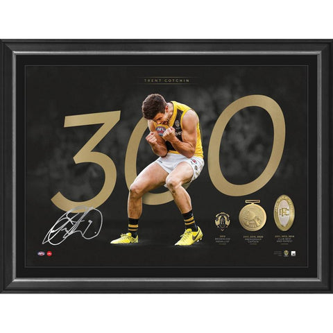 Trent Cotchin Signed Richmond 300 Game Official AFL Lithograph Framed - 5510