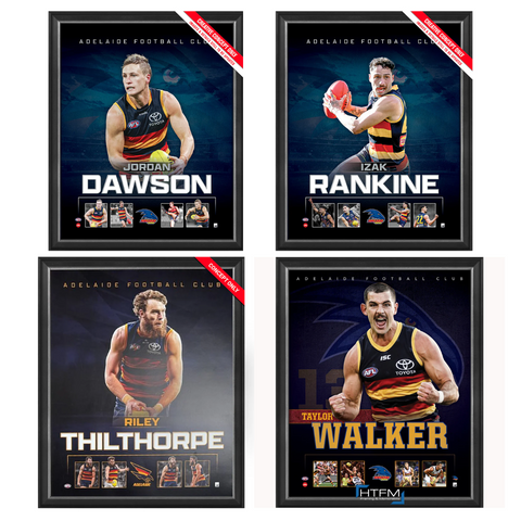 Adelaide Crows Package Official Licensed Afl Prints Framed Dawson Rankine Thilthorpe Walker- 7245