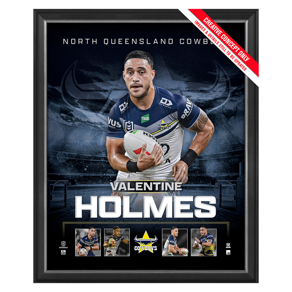 Valentine Holmes North Queensland Cowboys Official NRL Player Print Framed - 5502