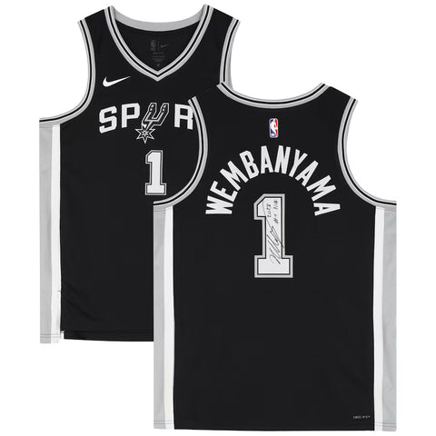 Victor Wembanyama Signed San Antonio Spurs Official Fanatics #1 Draft Pick Inscription NBA Jersey - 5856