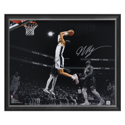 Victor Wembanyama San Antonio Spurs Autographed 16" x 20" Dunk vs. Phoenix Suns Spotlight Photograph Framed - 5894