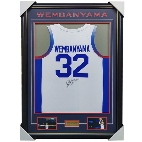 Victor Wembanyama Signed France #32 2024 Olympic Basketball Jersey Framed - 7371