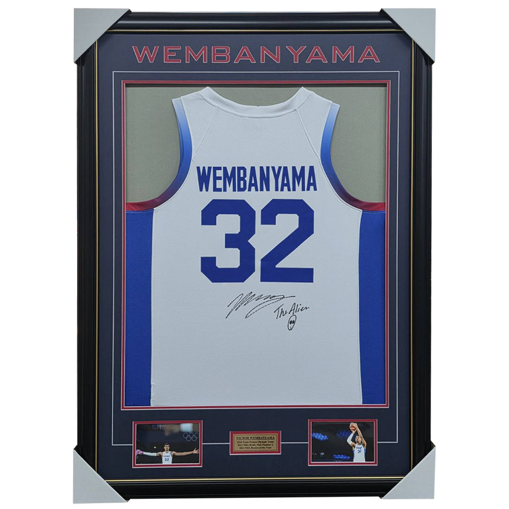 Victor Wembanyama Signed France #32 2024 Olympic Basketball Jersey Framed - 7371