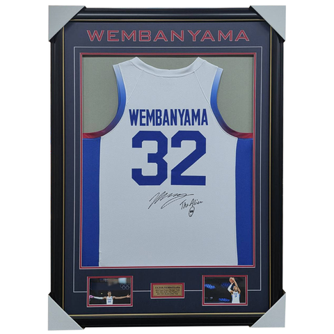 Victor Wembanyama Signed France #32 2024 Olympic Basketball Jersey Framed - 7371