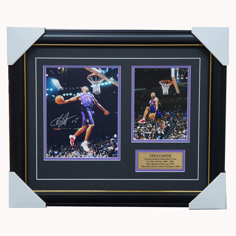 Vince Carter Signed Toronto Raptors Slam Dunk Photo Framed - 5105