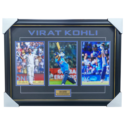 Virat Kohli Signed India Cricket Photo Collage Framed - 3986